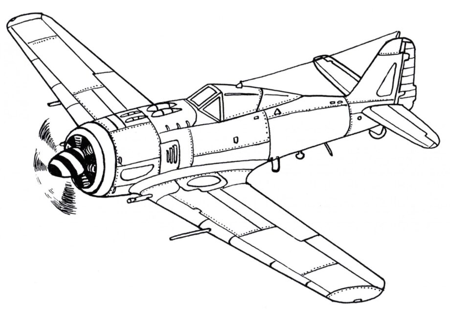 Focke-Wulf Fw 190 Ausmalbild