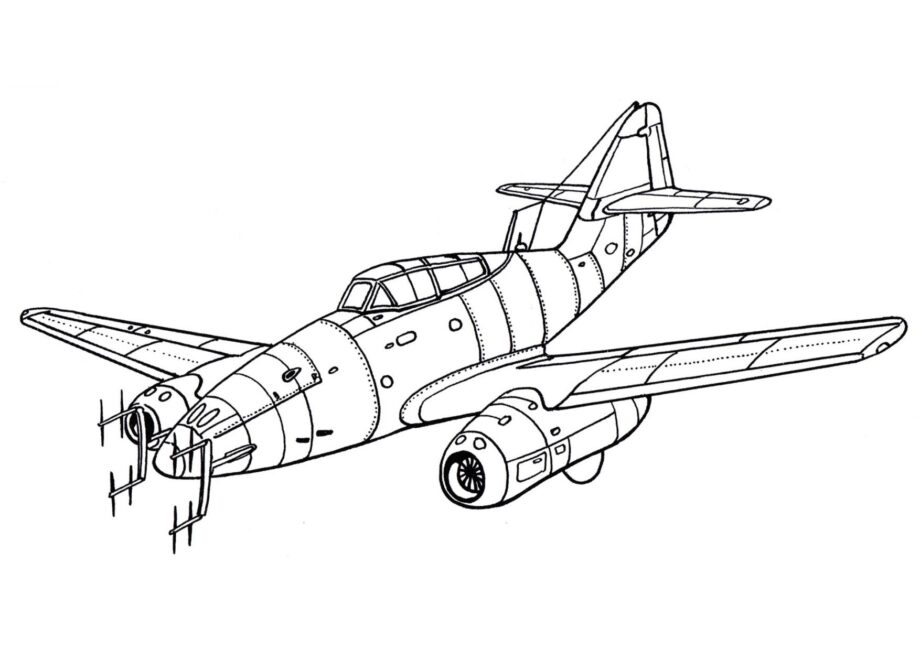 Messerschmitt Me 262 Ausmalbild