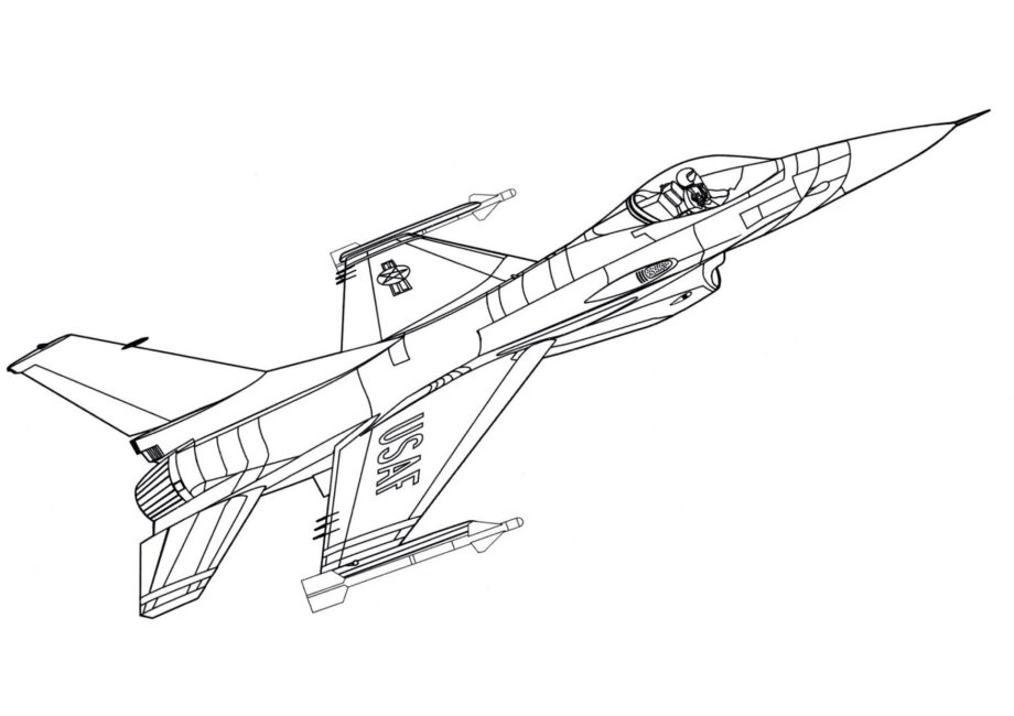 Bomber F-16C Ausmalbild