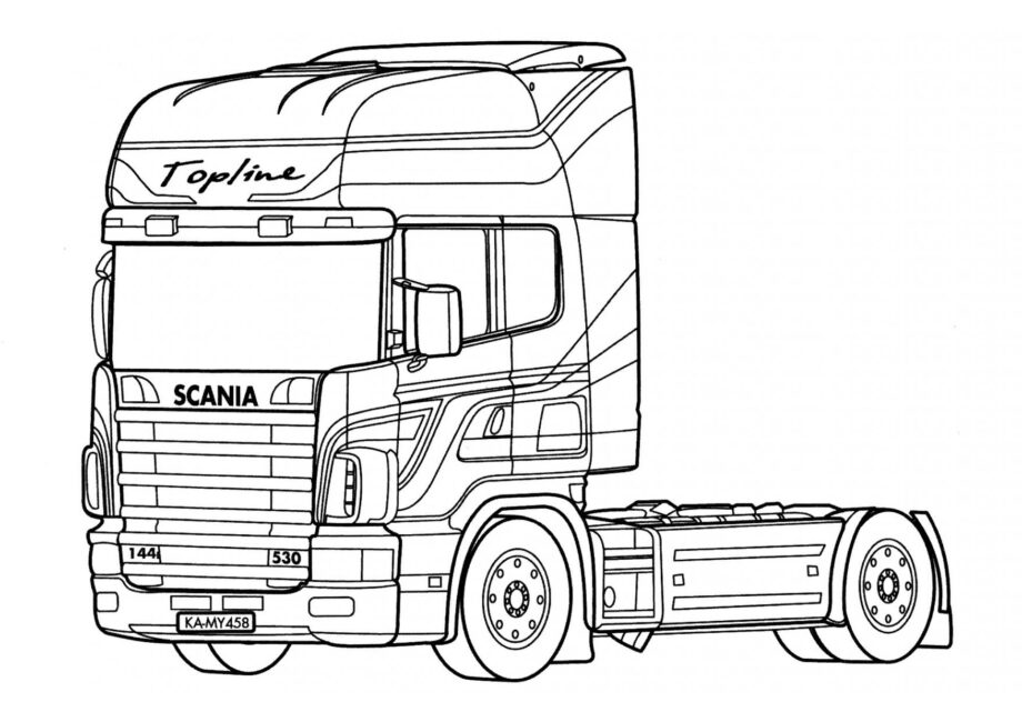 Ausmalbild Scania 144 Topline