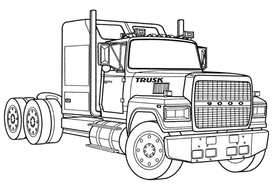 Ausmalbild US-Lkw Ford 9000