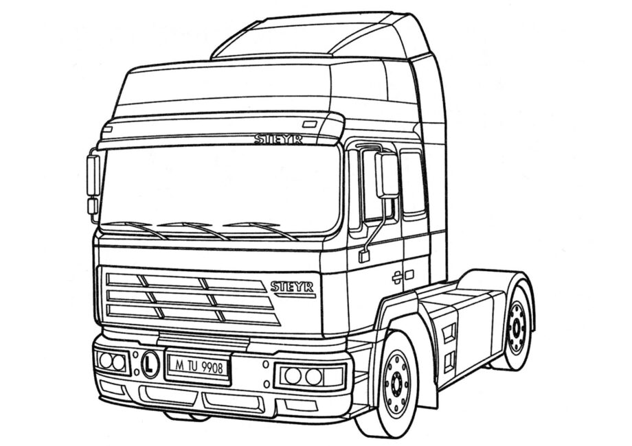 Ausmalbild Steyr Lkw