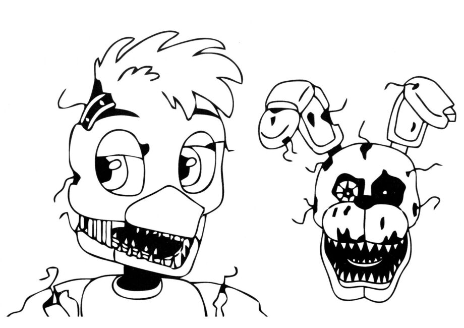 Chica und Bonnie von FNAF Ausmalbild