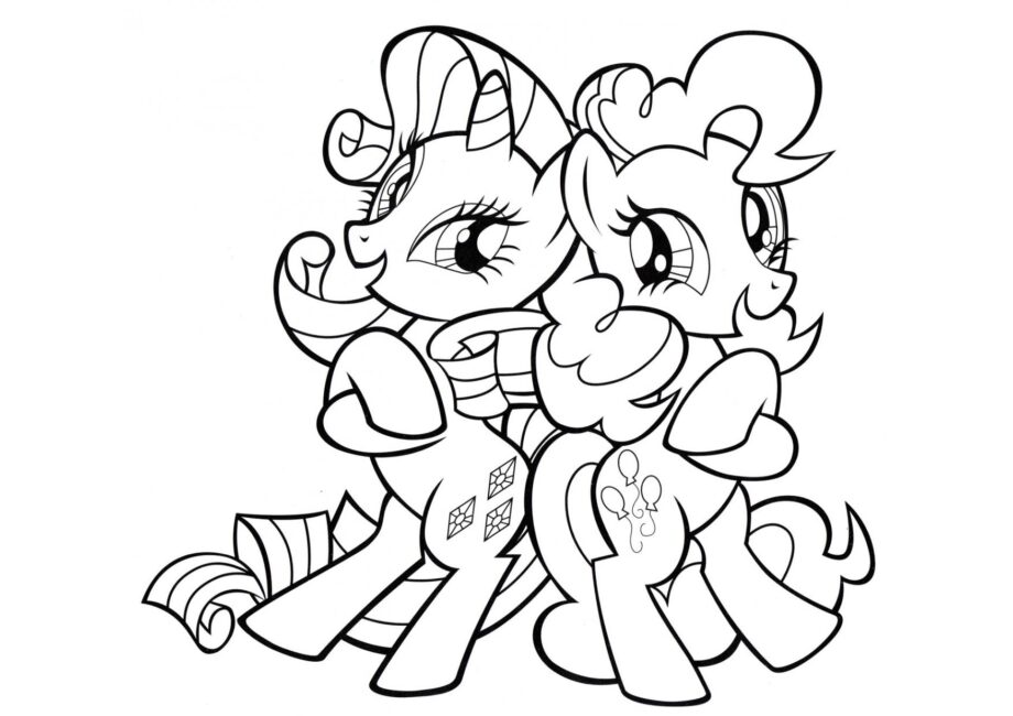 Ausmalbild Rarity und Pinkie Pie