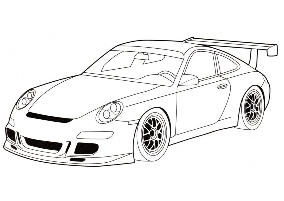 Ausmalbild Porsche 911 GT3