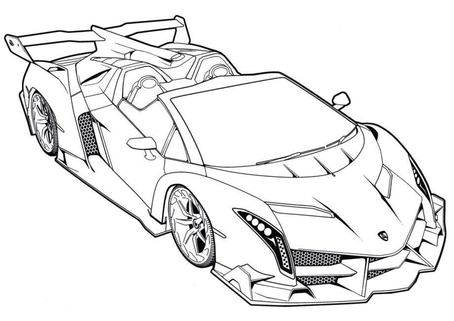 Ausmalbild Lamborghini Veneno Roadster