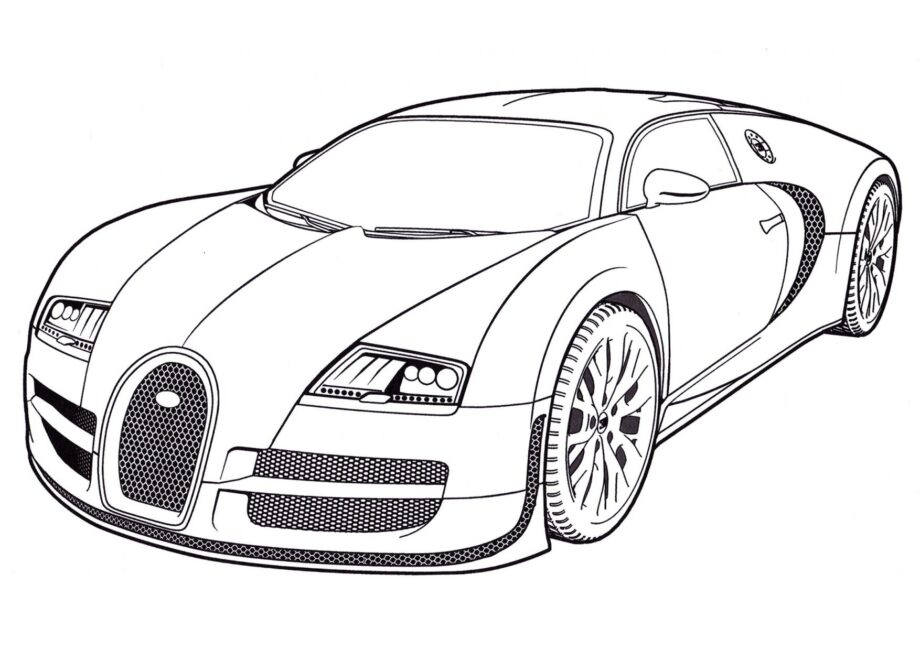 Ausmalbild Bugatti Veyron 16.4 Super Sport