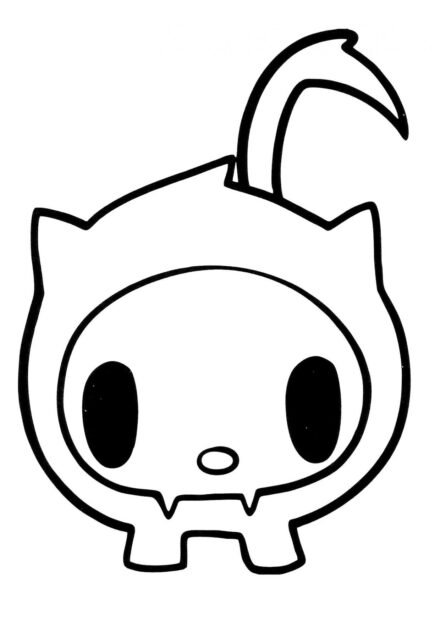 Tokidoki Ausmalbild - Skeletrino die Katze