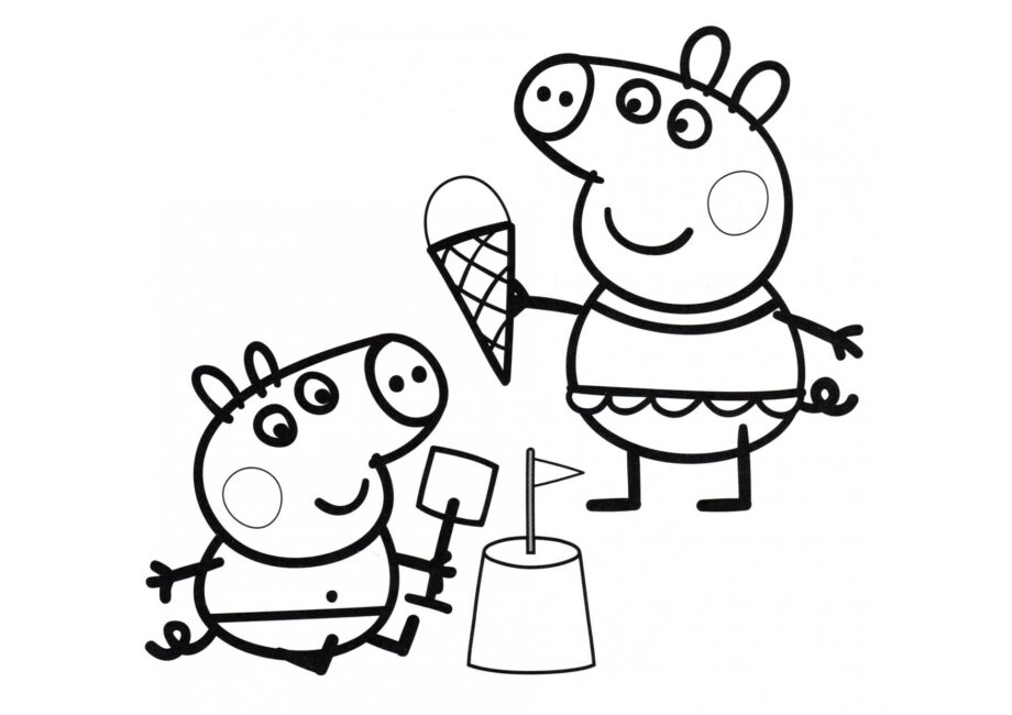 Peppa Wutz und George Ausmalbild