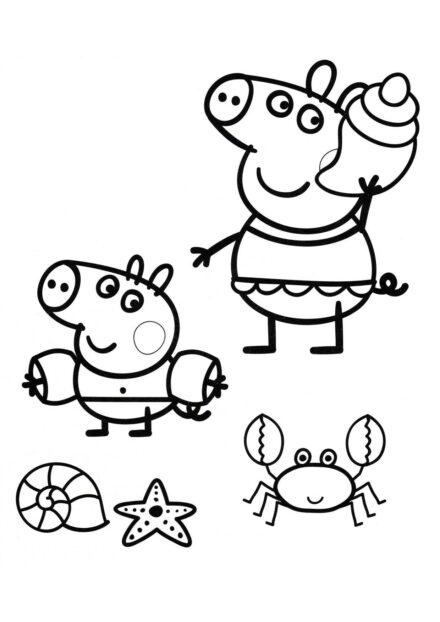 Peppa Wutz und ihr Bruder George Ausmalbild