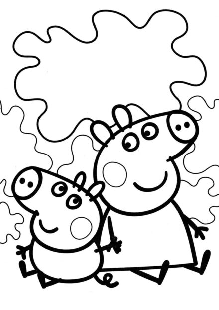 Peppa Wutz und ihr Bruder Ausmalbild