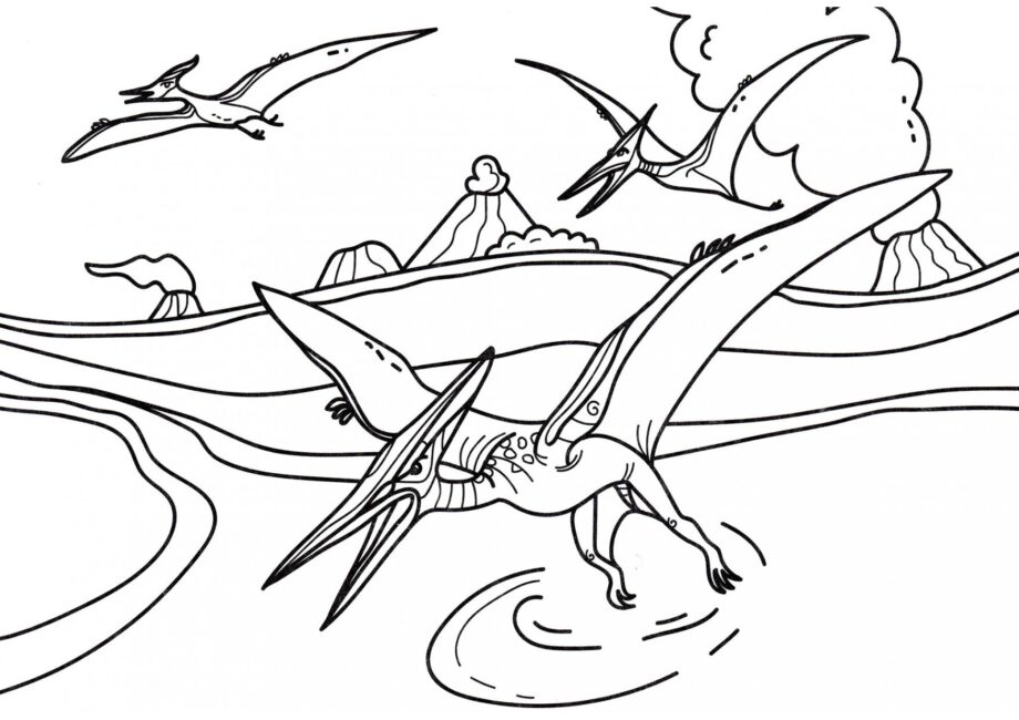 Ausmalbild von Pterodaktylus