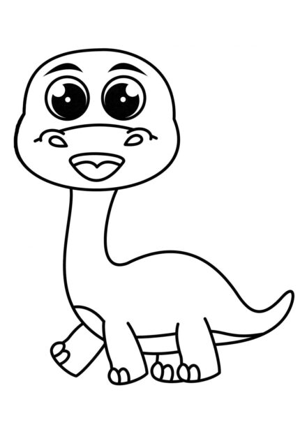 Ausmalbild von Baby-Brachiosaurus