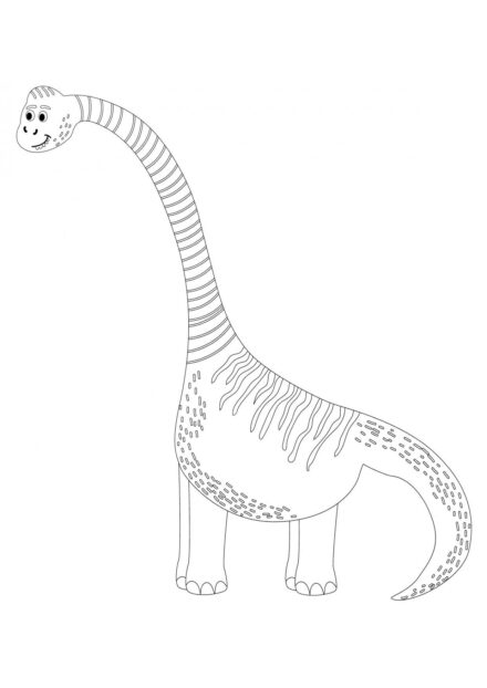 Ausmalbild von Brachiosaurus mit einem langen Hals